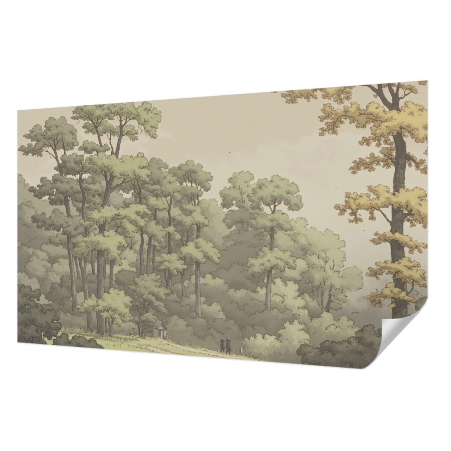 Papier peint autocollant panoramique forestier 416x254 cm pour salon