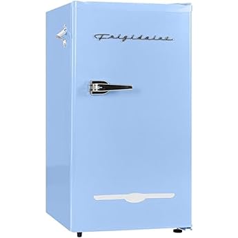 Galanz GLR33MBER10 Retro Compact Refrigerator, Single Door Fridge, Adjustable Mechanical Thermostat with Chiller, Blue, 3.3 Cu Ft