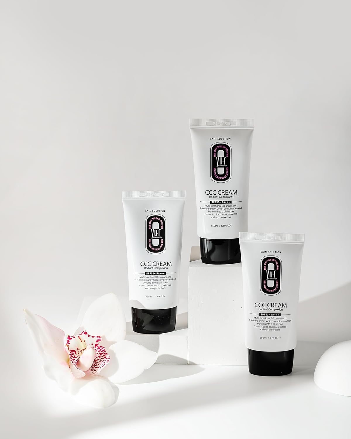 Yu.r CCC Cream SPF50+ PA+++ – 3-in-1 CC Cream mit UV-Schutz, Feuchtigkeit & natürlicher Tönung für alle Hauttypen, 50 ml (medium)