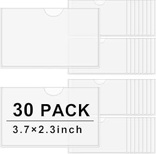 30 Pack Self-Adhesive Index Card Pockets with Top Open for Loading