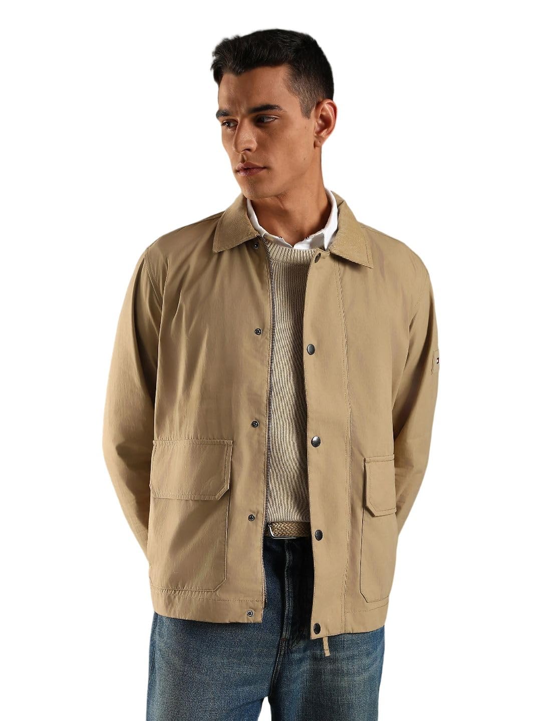 tommy hilfiger Solid cotton regular fit jacket-picture-29
