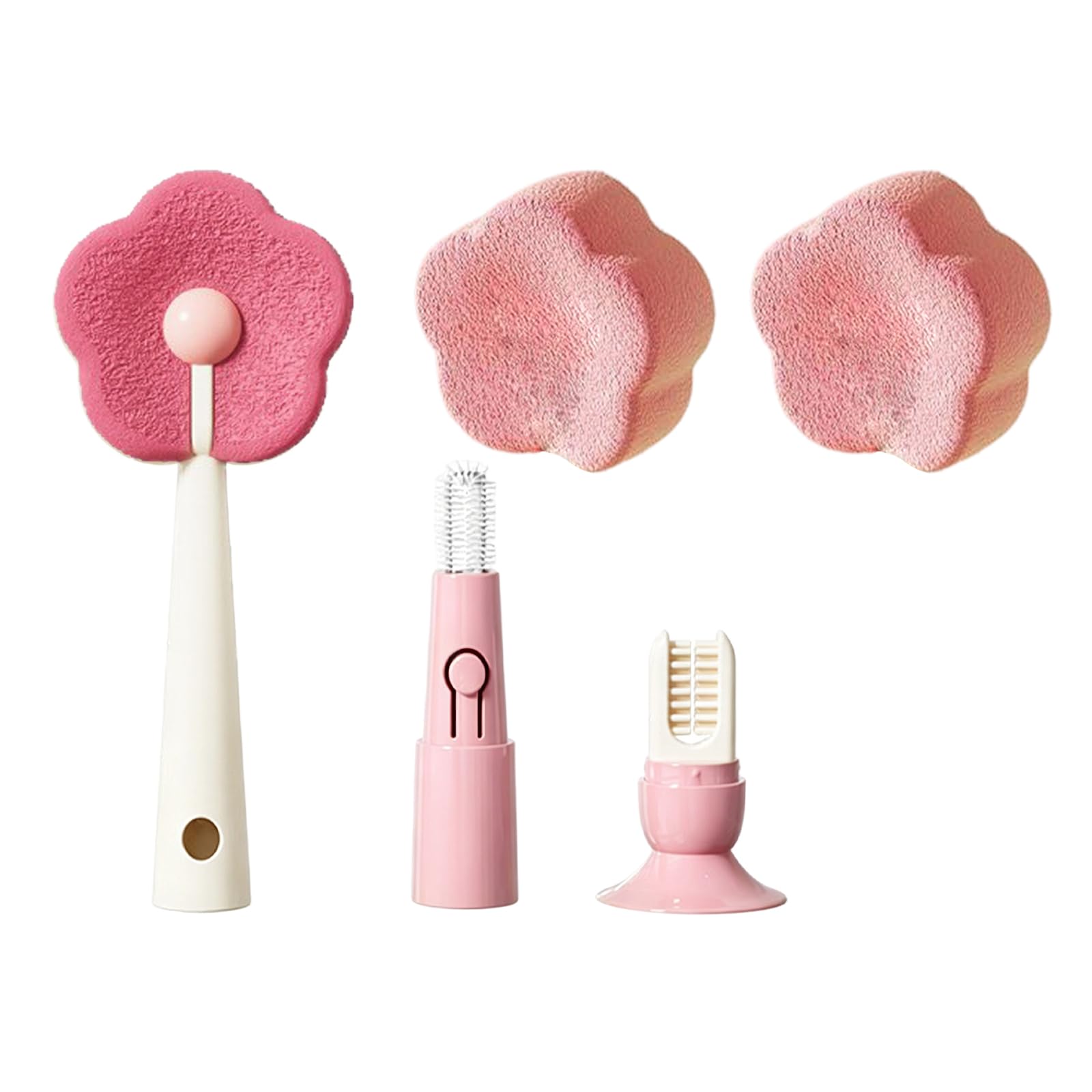 Zxfdsfdbnm Sponge Brush Cleaner with Suction Cup for Water Bottles Mugs and Glass Cups with Gentle NonAbrasive Texture Ergonomic Sponge Brush