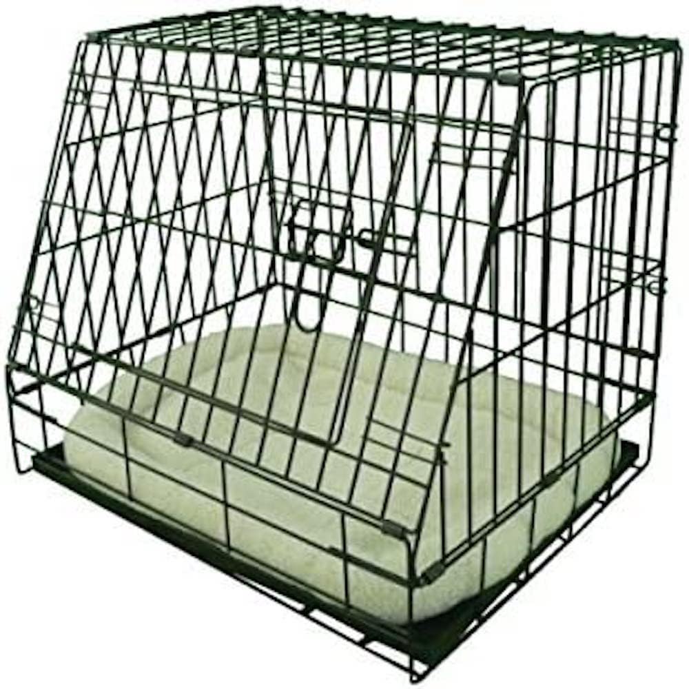 EllieBo Black Deluxe Slanted Small 24inch Folding Dog Cage/Crate with