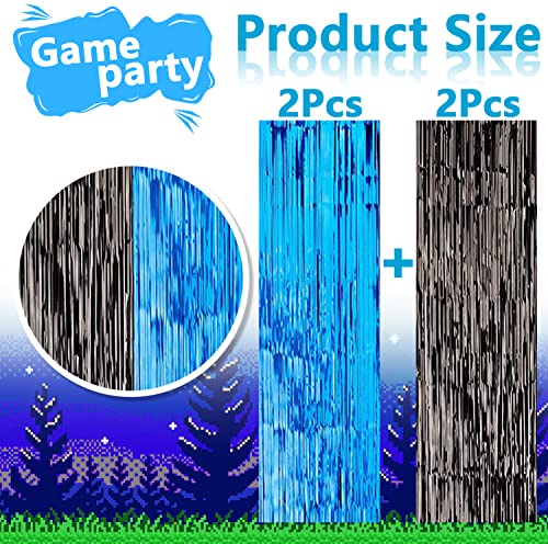 Video Game Birthday Party Decorations For Boys - Blue Video Game Party Supplies With String Lights - Gaming Party Decoration For Kid Video Game Backdrop (92 Pcs) #TOP6