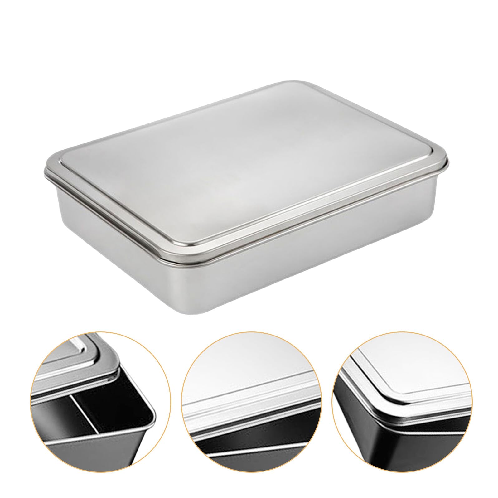 TOYANDONA Rettangolare Teglia in Coperchio Acciaio Inox Tiramisù