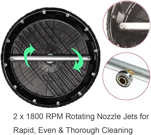 Miniatura 4 de iMeshbean Limpiador de superficies de 15 pulgadas para lavadoras a presión eléctricasde gas, limpiador eléctrico giratorio de hormigónacera,