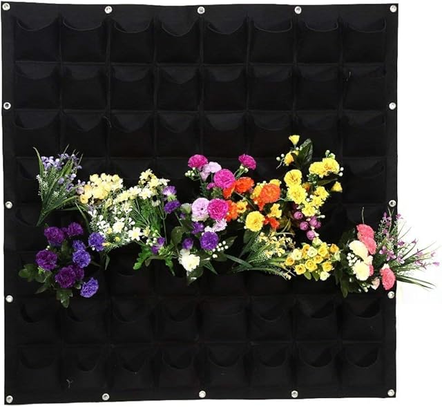 Yosoo Black 36 Pockets Planting Bags Wall Hanging Gardening Planter Outdoor Indoor Vertical Greening Grow Bags