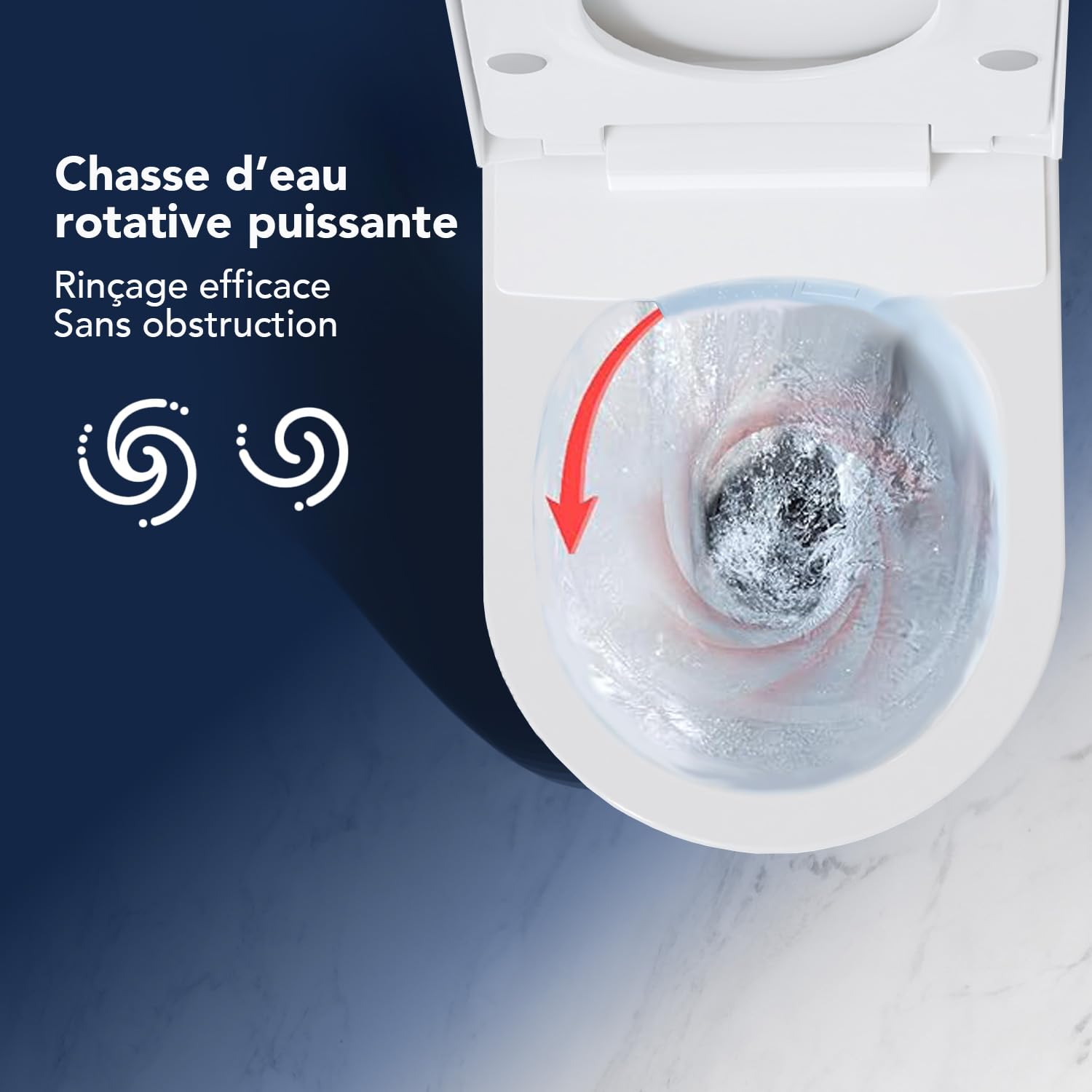 WC Japonais Smart 7201 Pro, Toilette Japonais Suspendu Blanc Avec Télécommande, Position et Température du Jet Réglable, Séchoir Air Chaud 3 Niveaux