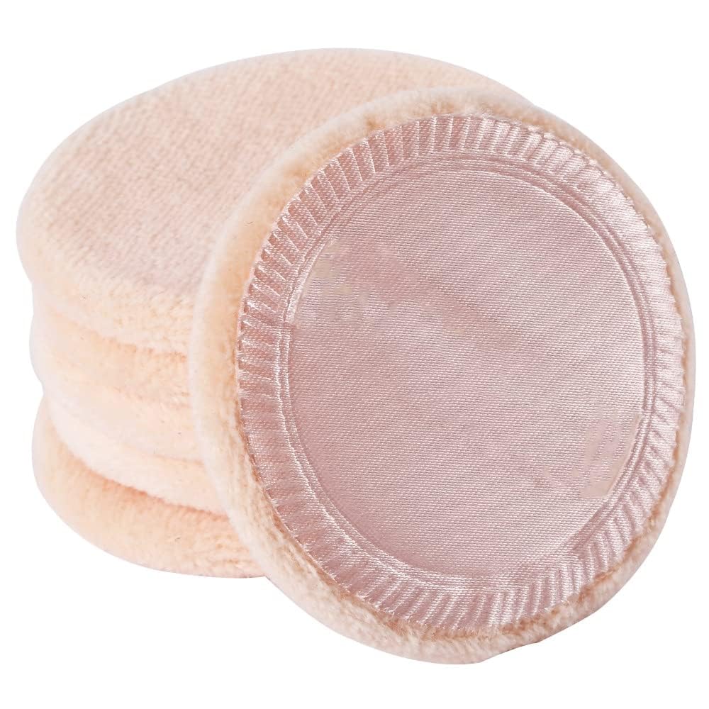 Makeup Application Kit with Brush, Cotton Pads, Powder Puff and Headband, Soft Pure Cotton, for Loose Powder, Liquid Foundation, Pack of 4 4