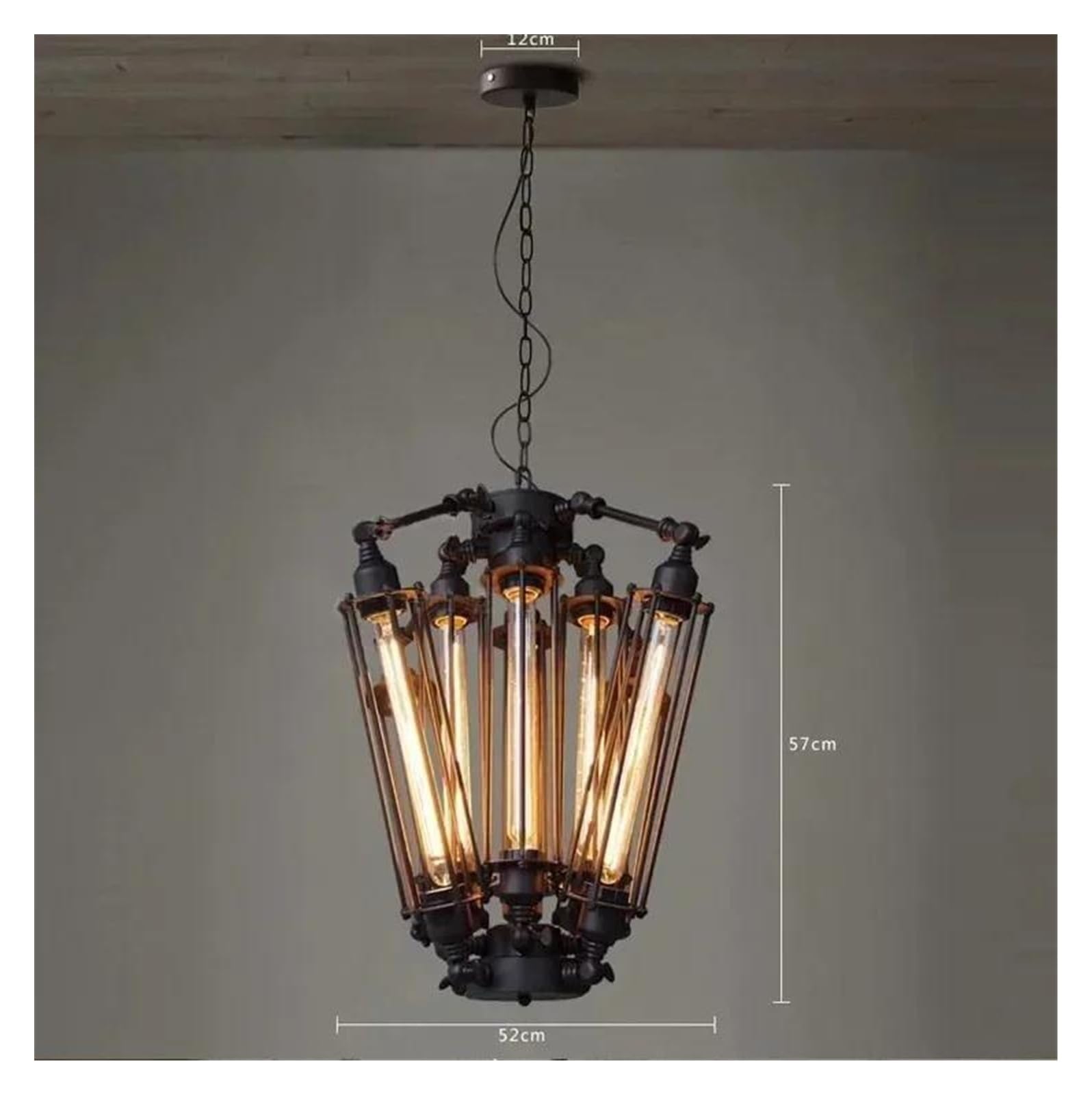 Generico Lampadari industriali retrò, luci, lampade a sospensione, Art Deco, moderne grandi e nere