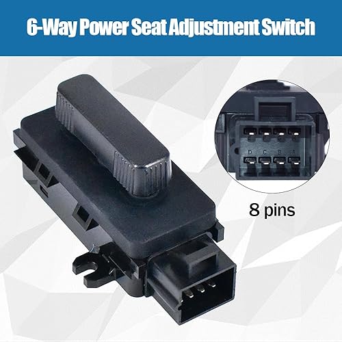 Miniatura 5 de Interruptor de ajuste de asiento eléctrico de 6 vías delantero izquierdo y lado derecho compatible con Chevy Silverado GMC Sierra 12450256 1999-2007