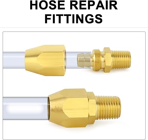 Miniatura 5 de ChillWaves Neumática de latón accesorio de repuesto reutilizable, accesorio de reparación de extremo de manguera, manguera de identificación de 38