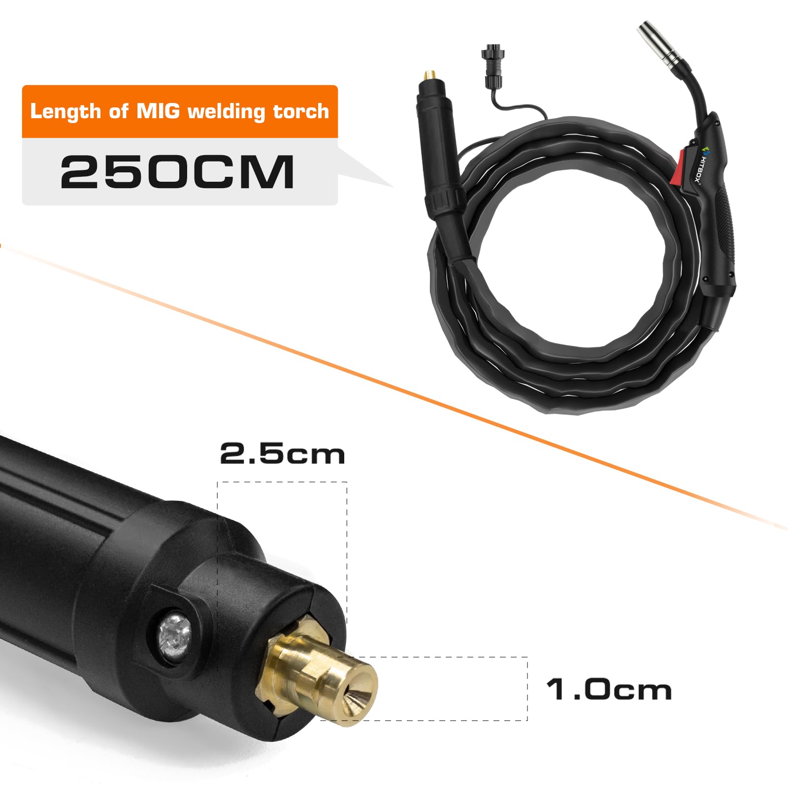 HITBOX MIG Troch MB 14AK, 2,6 m di tubo, connettore Euro, per saldatrice MIG MAG