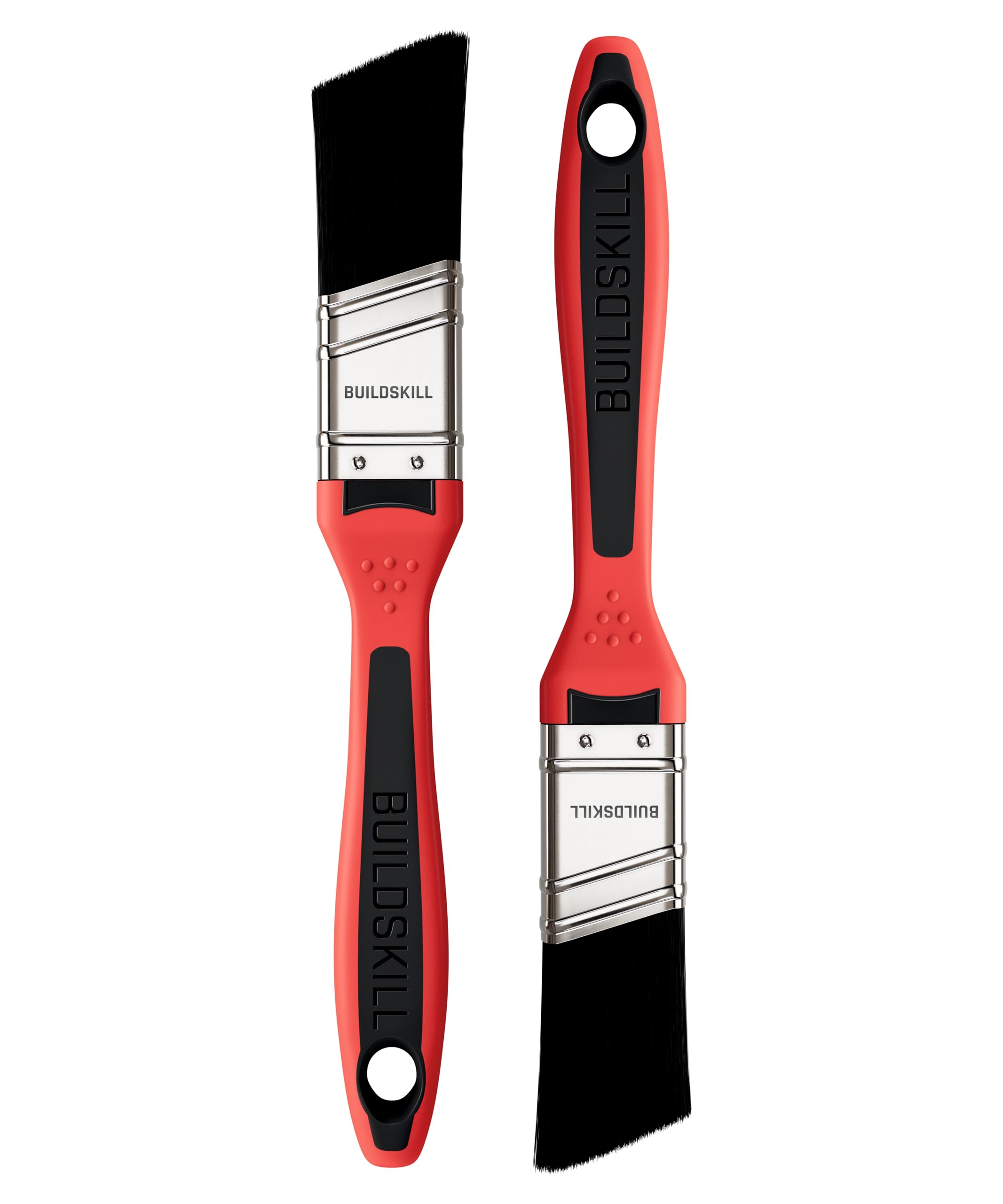 BUILDSKILL 2 Pcs Paint Brush for wall | Size 25 MM | TPR Handle | Curved Wall Paint Brush for Corners | Synthetic Bristle for Water-Based & Solvent Paints | Wall Painting Brush for Professionals & DIY