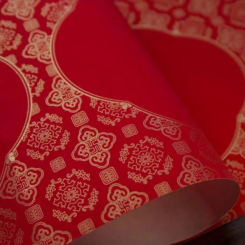 Antytetyczny, noworoczny dwuwiersz na drzwi, 1 rolka wiosenny dwuwiersz papierowy DIY dwuwiersz czerwony papier Sa Jin papier Xuan decoupage papier ryżowy chiński papier do kaligrafii pisanie dwuwiers