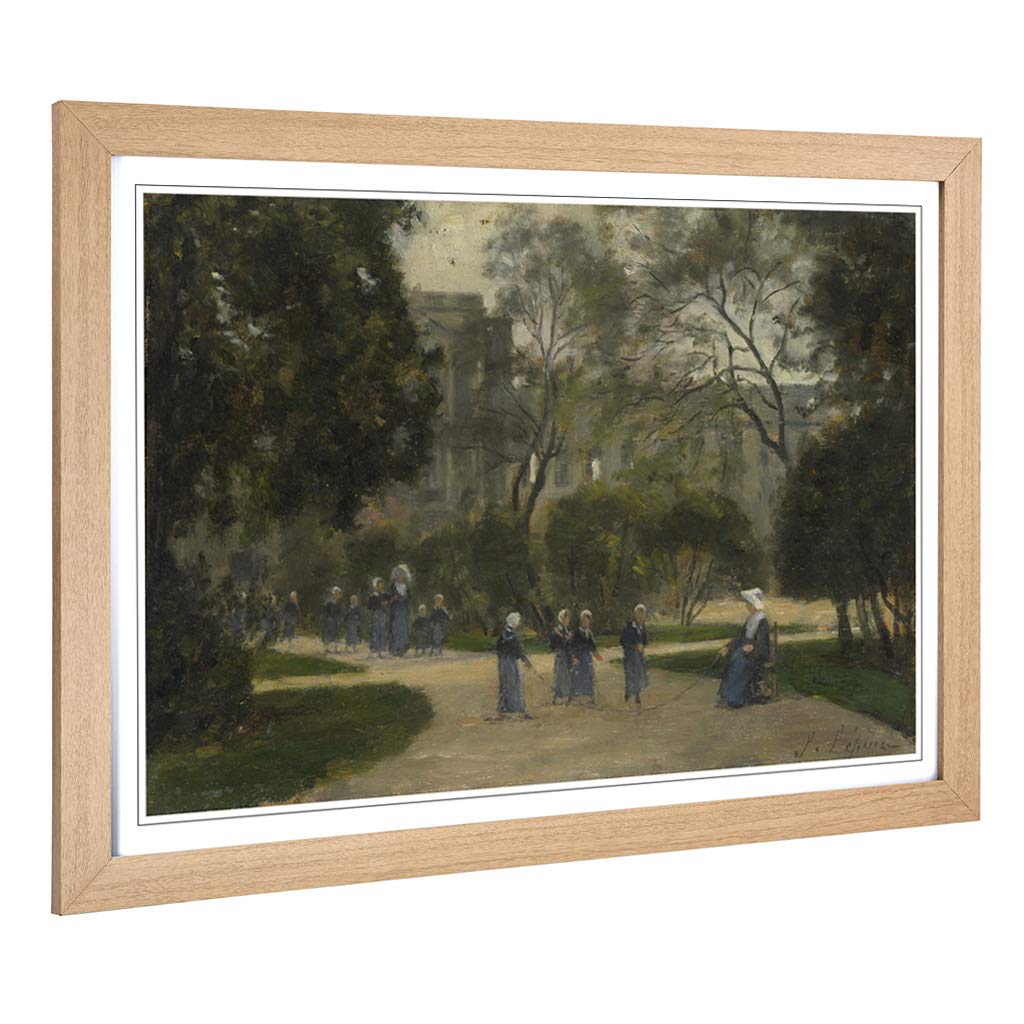 Big Box Art Framed Print of Stanislas Lepine Nuns and Schoolgirls Design | Wall Art Picture | Home Decor for Kitchen, Living Room, Bedroom, Hallway, Oak, A2 / 24.5x18 Inch / 62x45cm