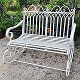 CONFORT CLASSIQUE : Ce fauteuil à bascule en métal au design élégant vous permet de vous détendre facilement et convient parfaitement aux cours, jardins, balcons, pelouses, parcs et entrées.