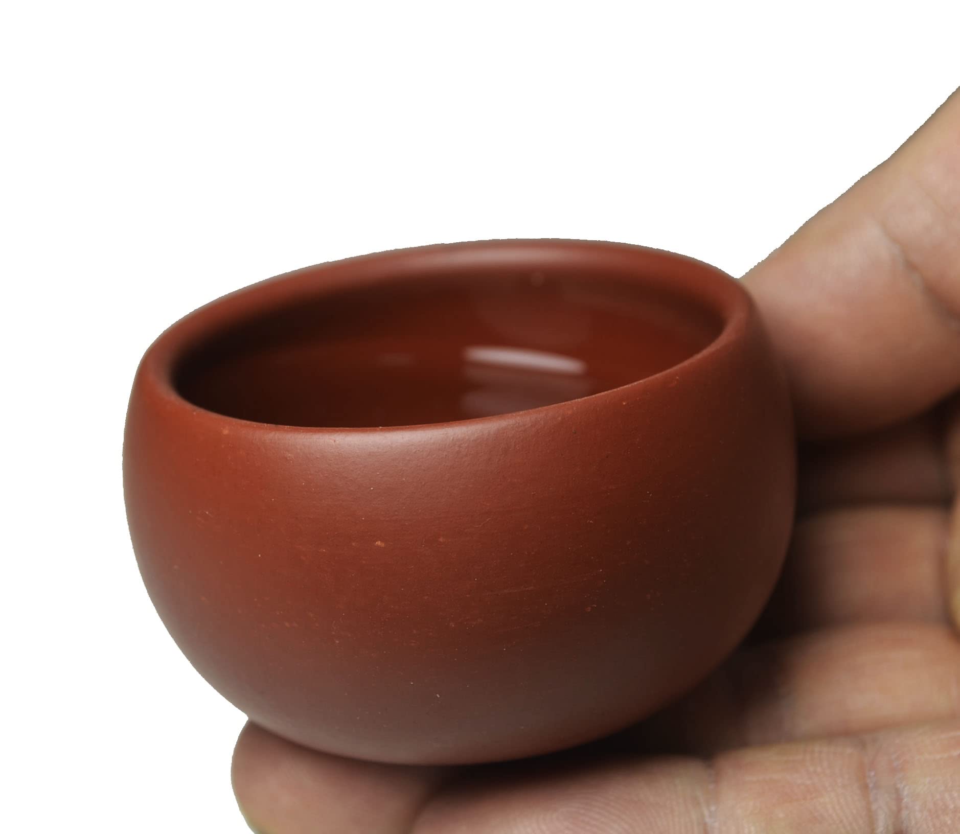 YXHUPOT Teacup 2pcs Chinese Clay Genuine Red Dahongpao Zini Zisha Gongfu Tea Cups 50ml (Red), Round drum red - Image 3