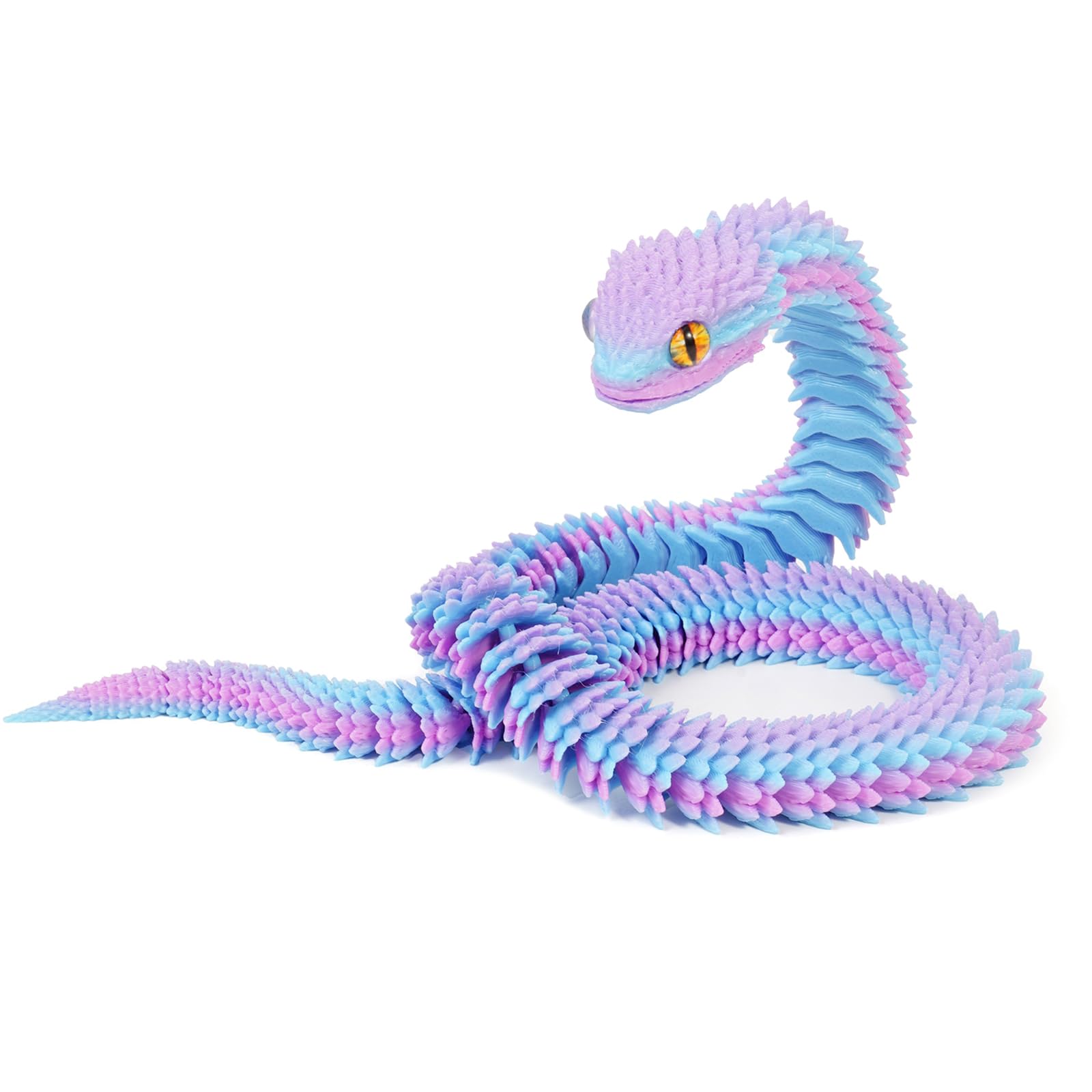 3D Printed Animals Snake, 3D Printed Fidget Toy Snake with Movable Joints, Realistic Fidget Snake Viper Executive Desk Toys for Home Office Decor Present-Deep Sea||40CM