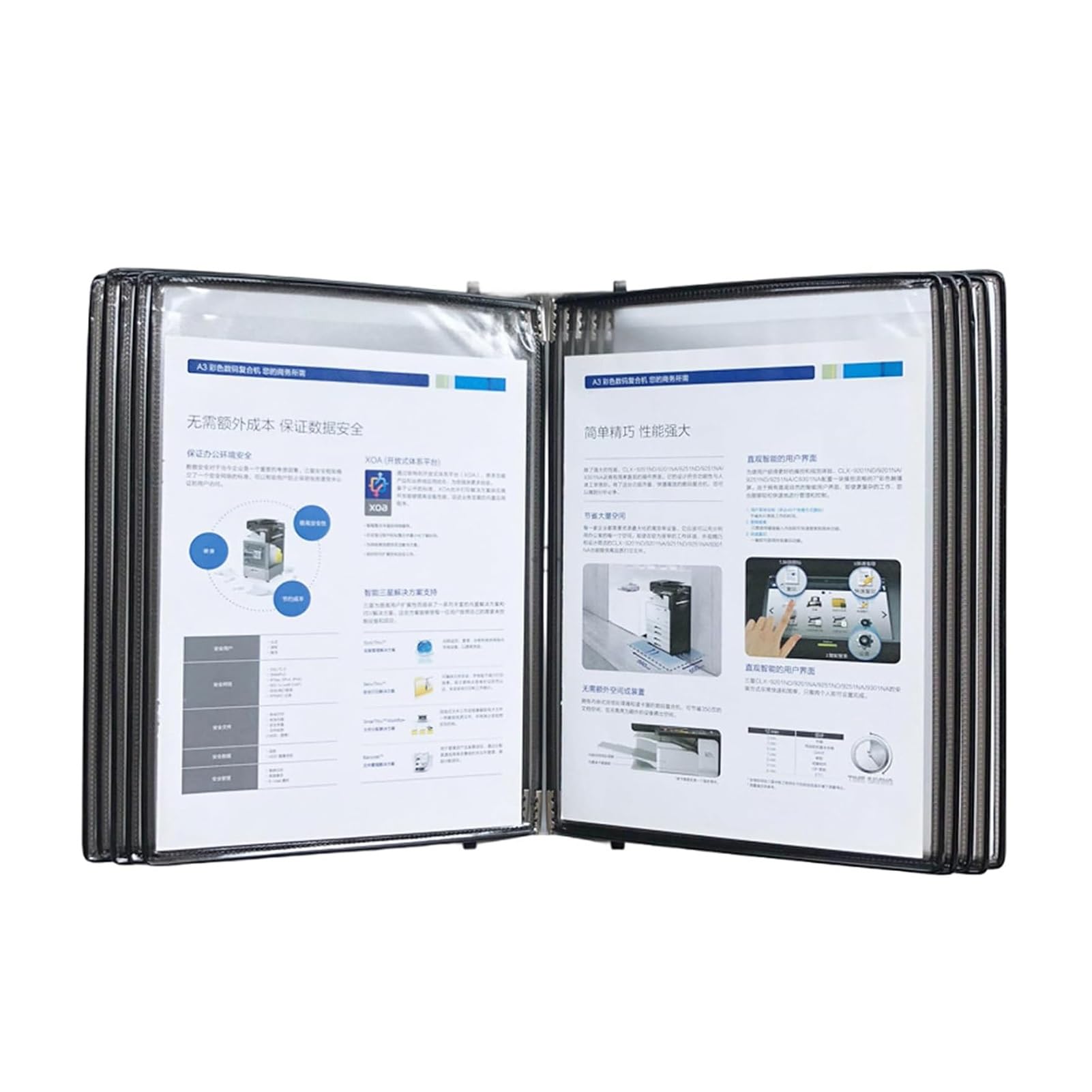 GLETSF Wall Mount Reference Display System, A4 Flip File Holder, Wall-Mounted Magnetic Display,Folders,