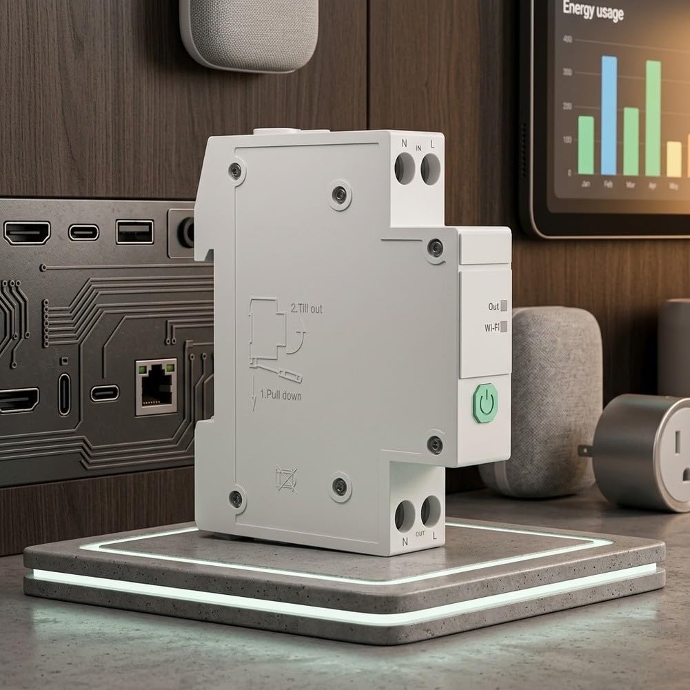 Zigbee Smart Rail Switch 32A mit Energieüberwachung für Zuhause