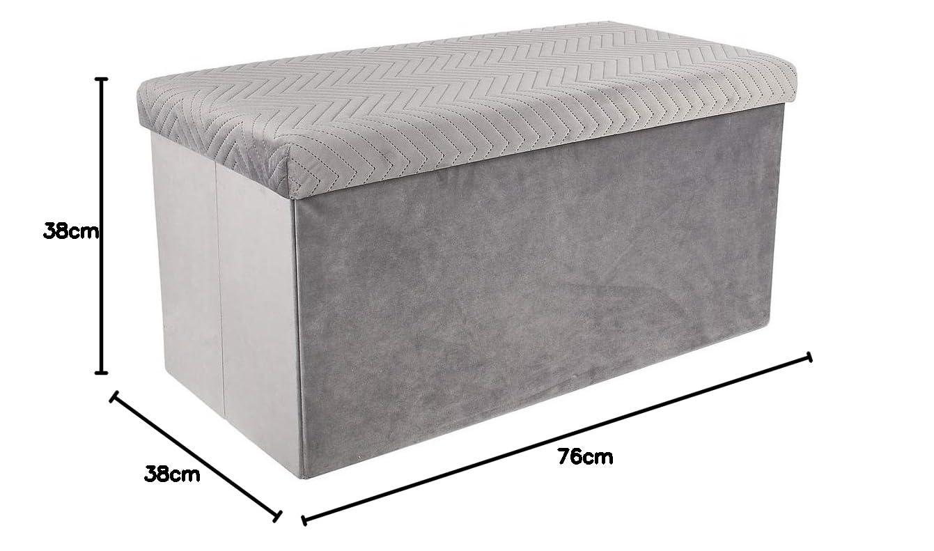 Coffre Banc Bleu Polyester Banc De Rangement Pliable Bleu - 76x38x38cm Polyester Durable Pratique