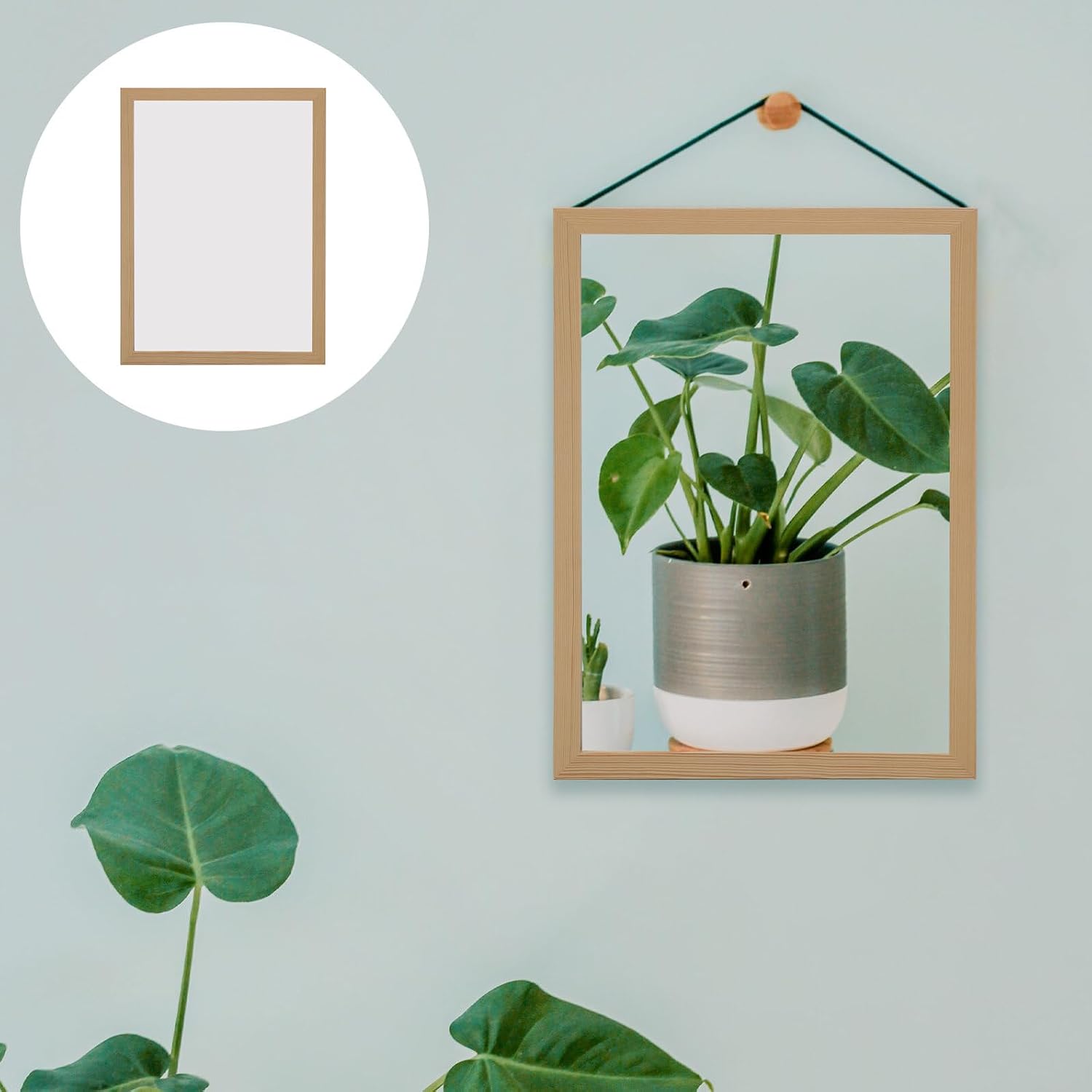 Wood Photo Frame A3 Wall-mounted Poster Frame 29.7x42cm Natural Wood Color Household Photo Display for Home Office Decoration