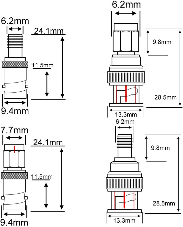 onelinkmore SMA to BNC Kits 2 Set RF Coaxial Adapter Male Female Coax Connector 8 Pieces …