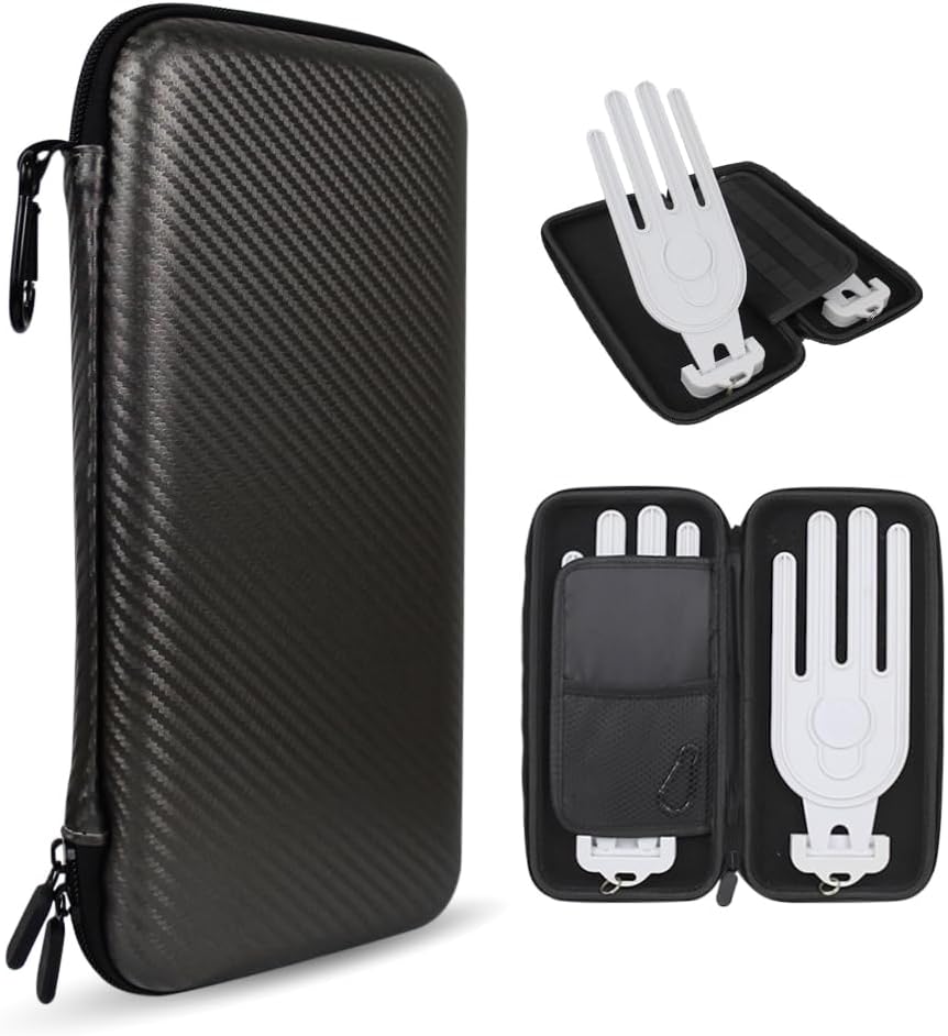 Scott Edward Golf Glove Case Holder with Golf Glove Shaper Protective Golf Accessories Case Bag Hard Case Organizer with Storage Slots for Balls, Tees, Markers, Golf Gifts for Men & Women
