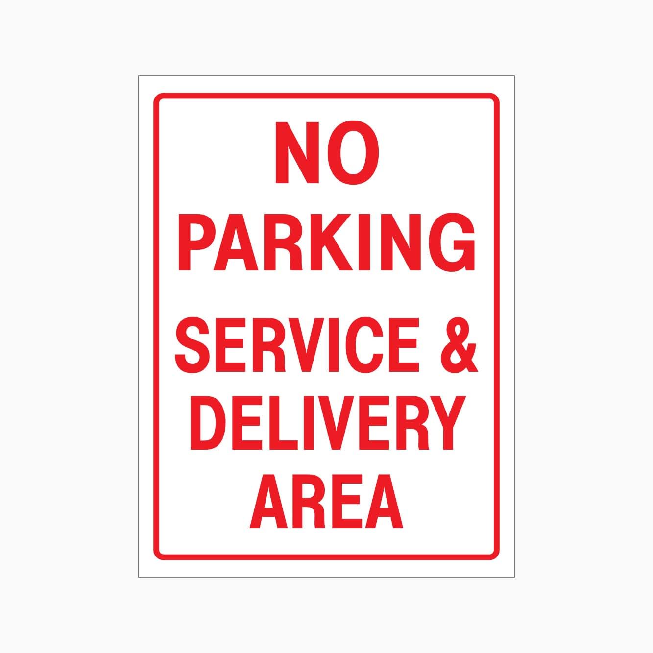 NO PARKING SERVICE AND DELIVERY AREA Sign, 12x8 Metal Tin Sign, parking rule for logistics delivery and service passages.