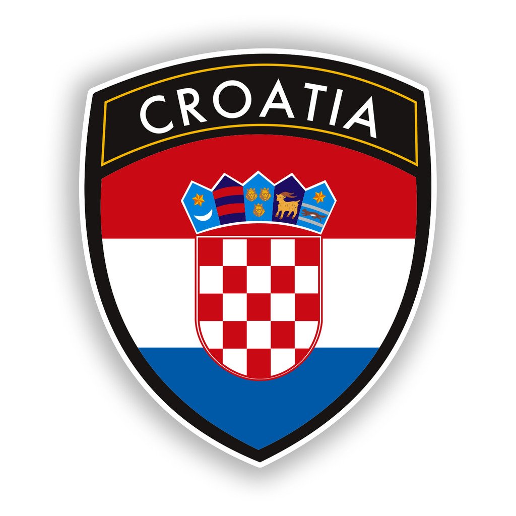 2 x 10cm/100mm Croatia Flag Design Vinyl Stickers Travel Luggage #10673
