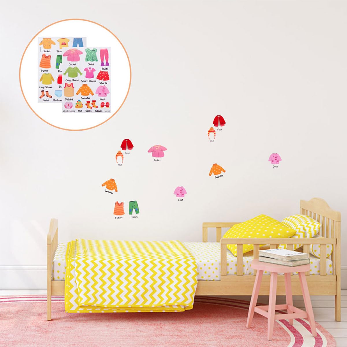 BESPORTBLE 8 Set Adesivi Decorativi per Set Etichette per Classificazione Abbigliamento Stickers Versatili per e Decorare La Dei