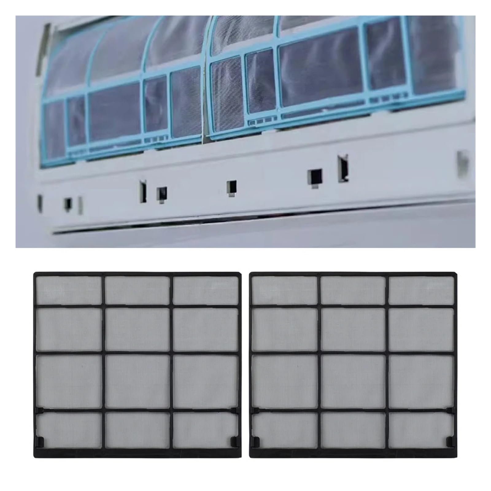 2Pcs/Set Plastic Air Conditioner Filter Mesh Indoor Unit Hanging Dust Screen Household Air Conditioning Filter Accessories(30X27.5cm)