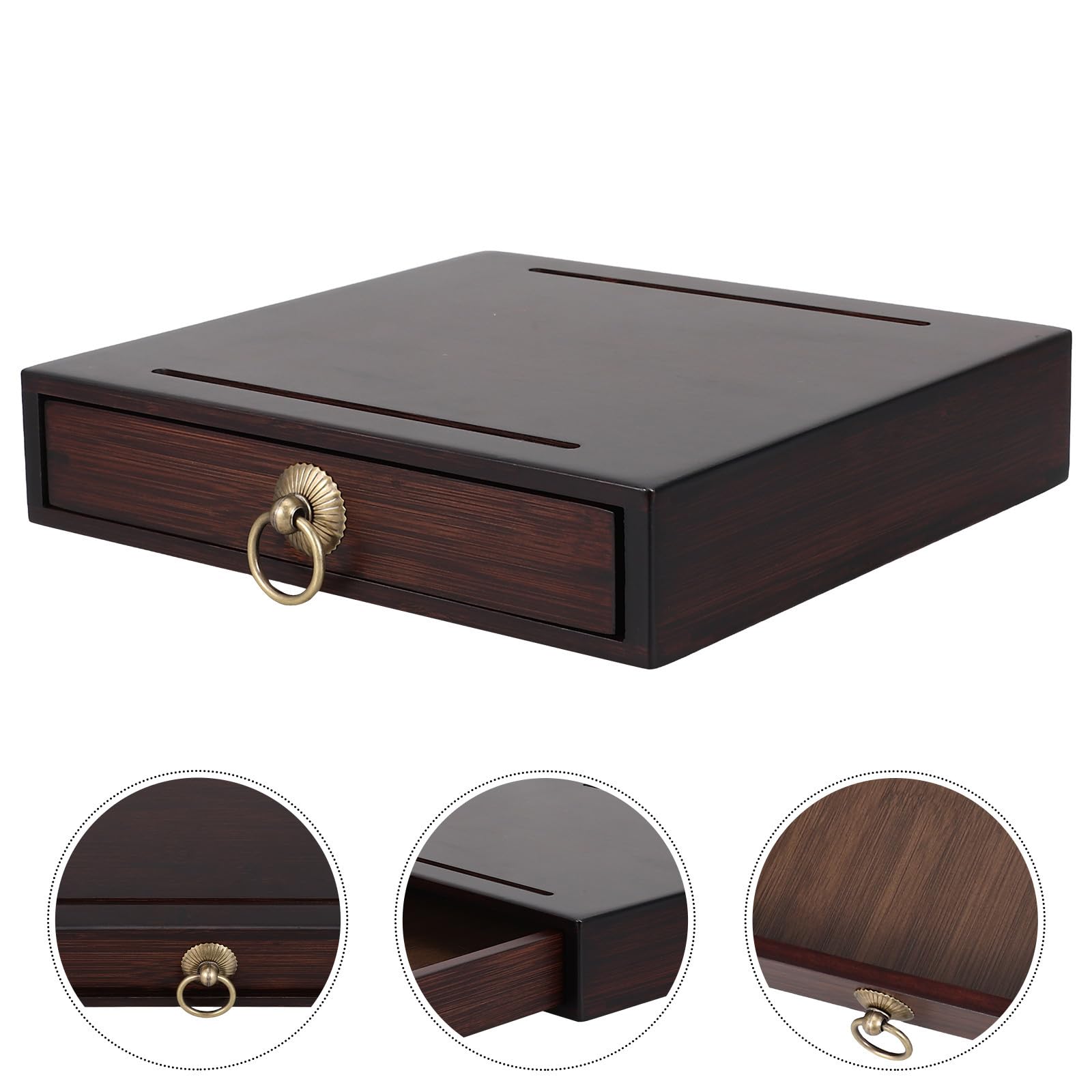 Scatola Cassetto in Legno Vintage a Scomparto Marrone