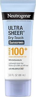 Neutrogena Ultra Sheer Dry-Touch Sunscreen Lotion, Max 100+ Broad Spectrum SPF 100 UVA/UVB Protection, Lightweight, Non-Greasy Sunscreen, Oxybenzone-Free, Antioxidant, Travel Size, 3 fl oz