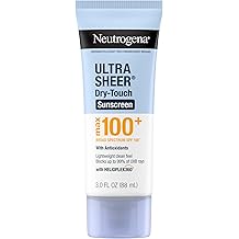 Neutrogena Ultra Sheer Dry-Touch Sunscreen Lotion, Max 100+ Broad Spectrum SPF 100 UVA/UVB Protection, Lightweight, Non-Greasy Sunscreen, Oxybenzone-Free, Antioxidant, Travel Size, 3 fl oz