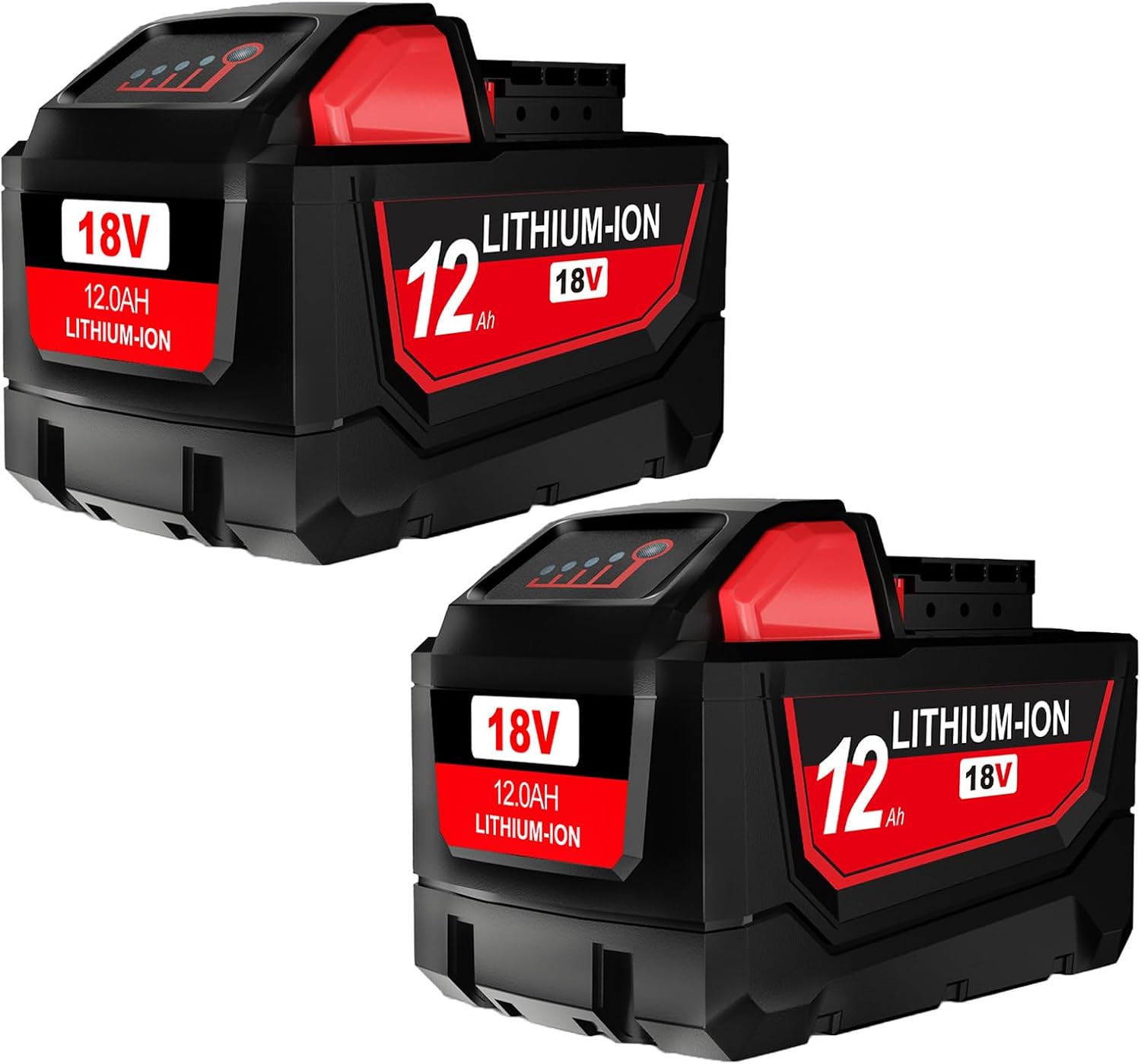 2Pack 12.0Ah Replacement for Milwaukee M18 Battery Compatible with Milwaukee 18V Battery Lithium 48-11-1810 48-11-1820 48-11-1840 48-11-1850 48-11-1828 All Milwaukee M18 Cordless Power Tools