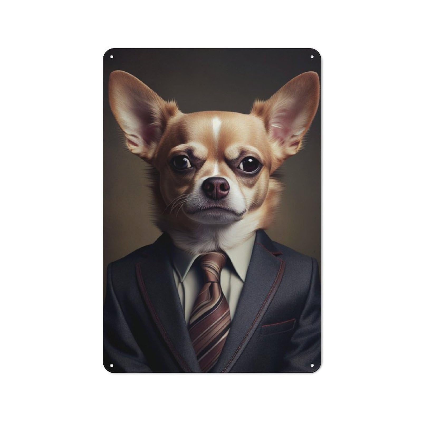 Junmoney Chihuahua Suit For Garden Room Or Summerhouse, Vintage Tin Sign 30X20cm, A Metal Wall Feature For Garden Rooms And Summerhouses