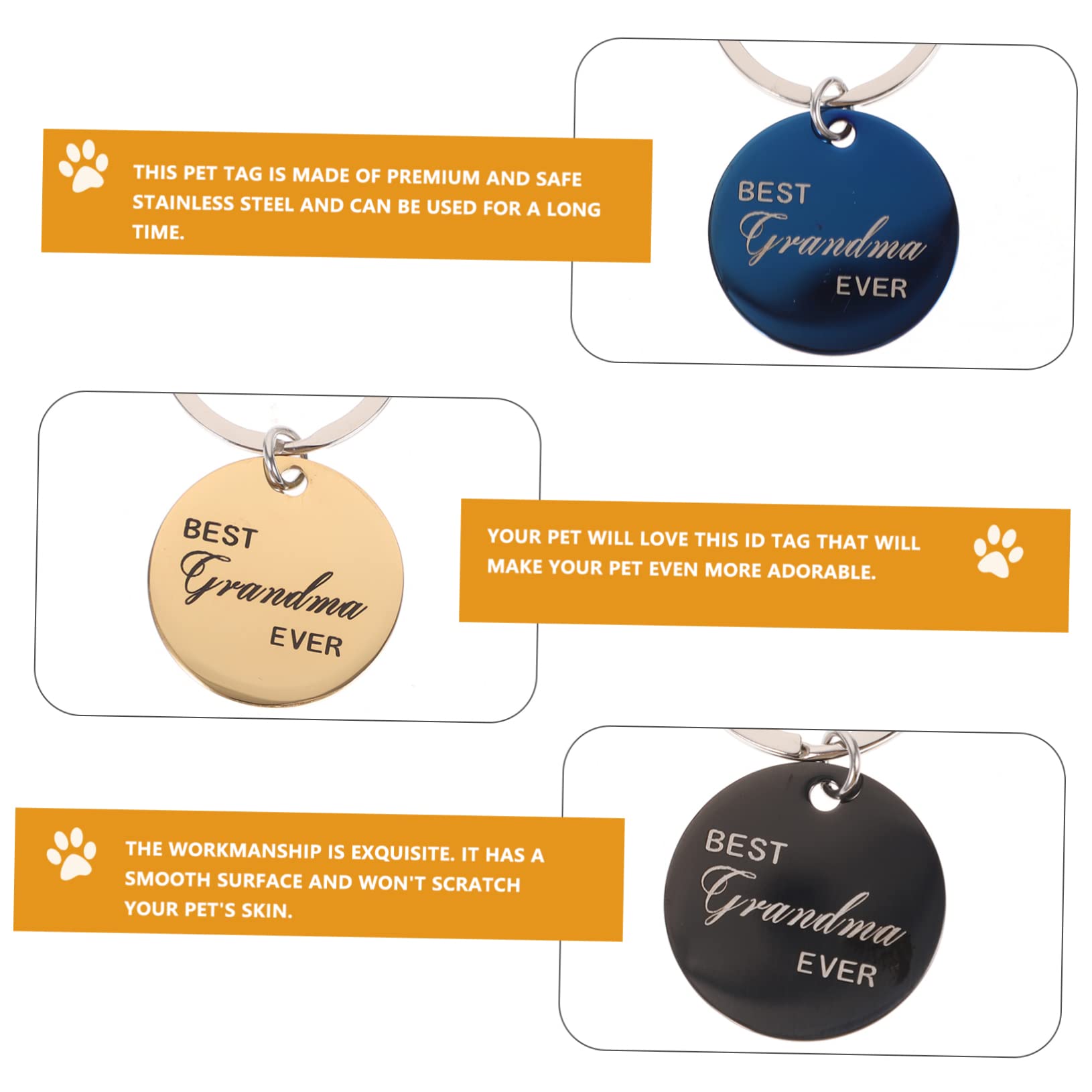 Sosoport 20pièces Étiquettes Identification Rondes Acier Inoxydable pour Animaux De Compagnie Médaille pour Chat Et Chiot Personnalisable avec Gravure