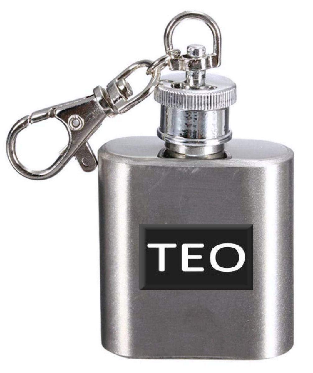 Name Hip Flask 1oz Personalised Keyring 1oz Teo