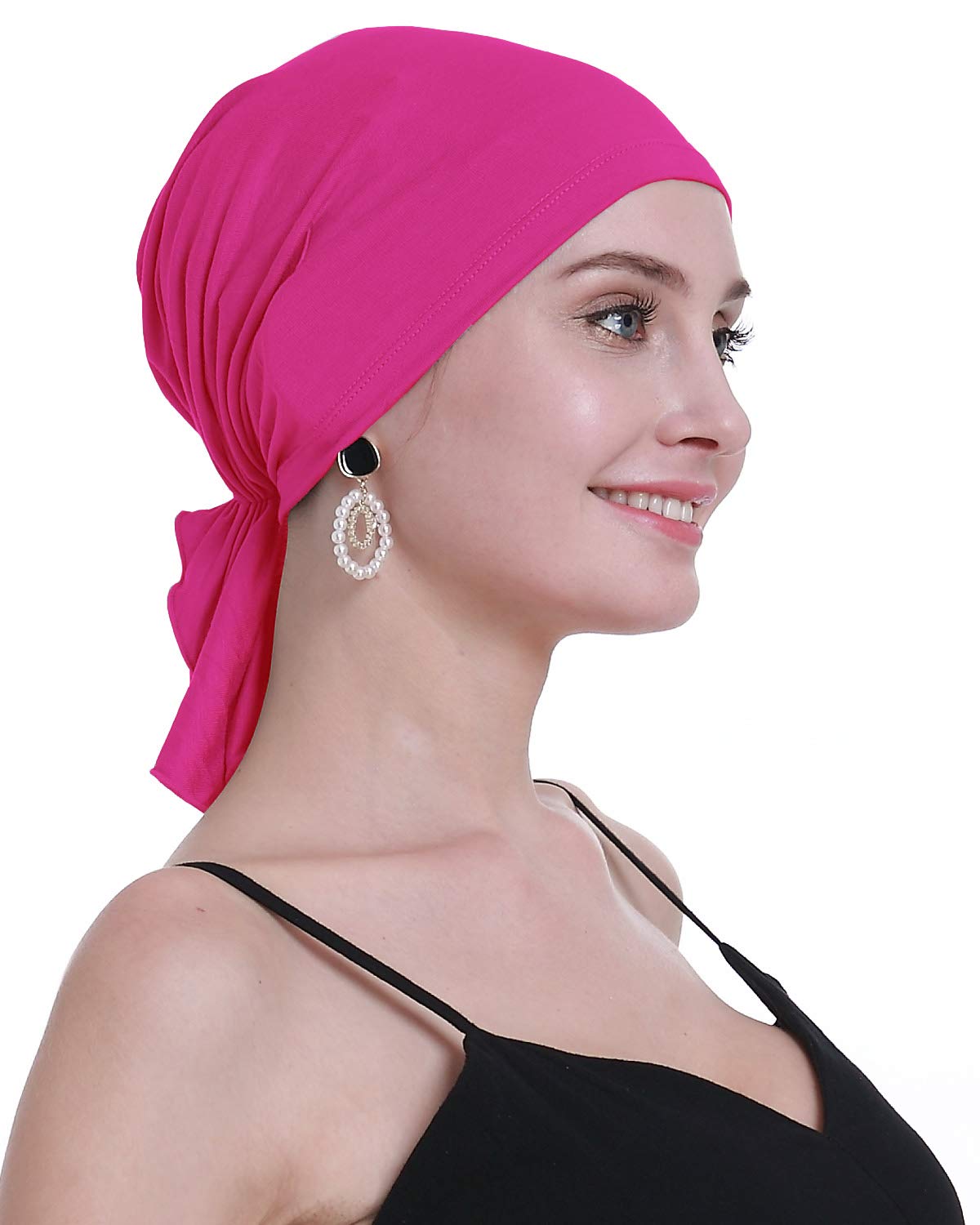 Osvyo Women's Bamboo Rose Red Bamboo Chemo Headscarf For Hair Loss - Cancer Slip On Headwear Turbans Hats Caps Sealed Packaging Rose Red