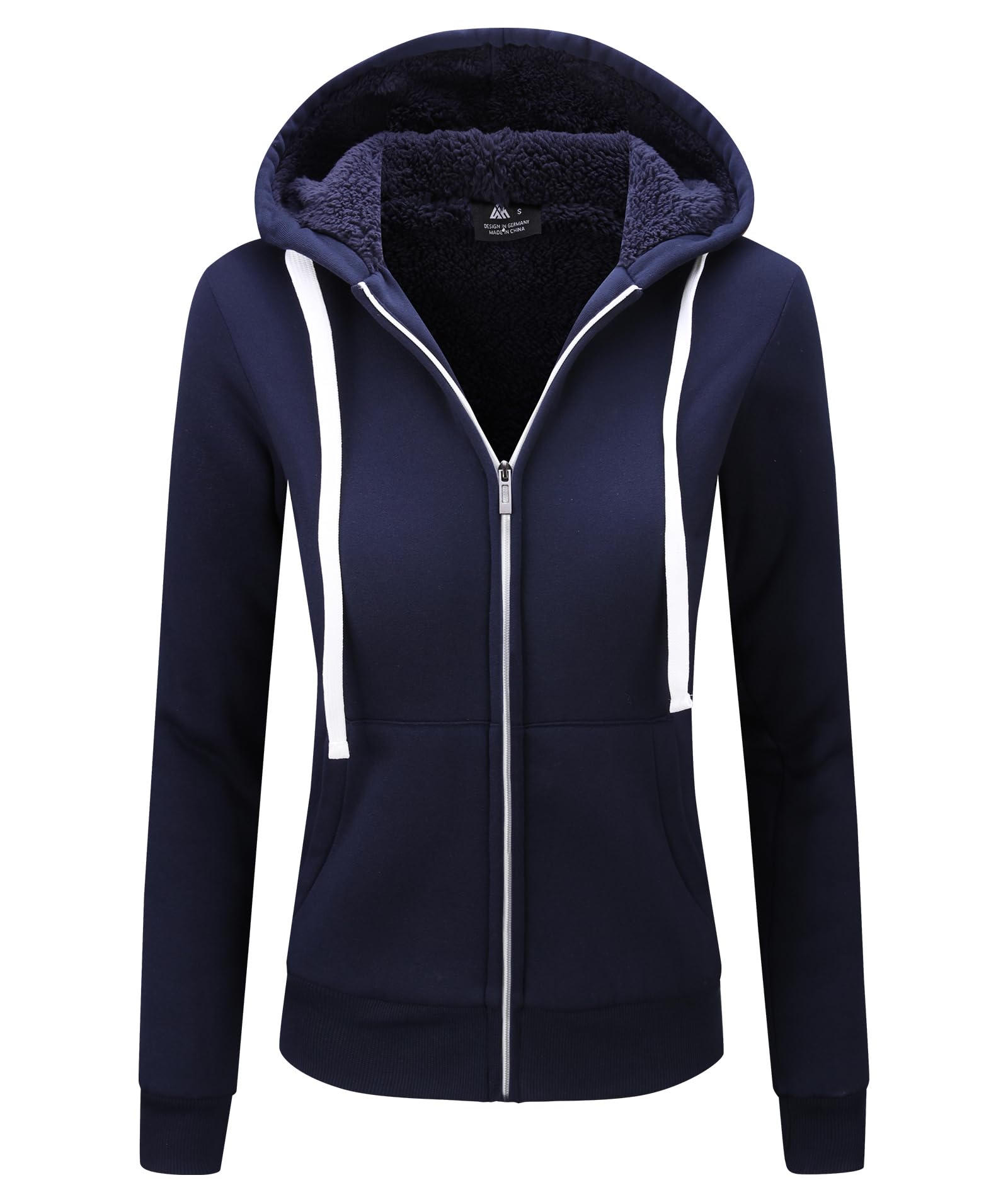 JACKETOWN Hoodie Veste Polaire Sweat à Capuche Femme avec Zip Veste à Capuche épaisse et Chaude Hoodies Sweatshirt Manches Longues Femme sportsweater Fleece Slim Fit Automne/Hiver