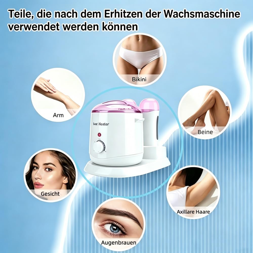 Wachswärmer 3-in-1 800ml, Temperature Control Verstellbar Wachsschmelzmaschine, Professioneller Wachserhitzer für Haarentfernungsmittelfür Enthaaren Von Beinen Und Körper Frauen und Männer