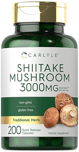 Carlyle Shiitake Mushroom Extract | 200 Capsules | Non-GMO, Gluten