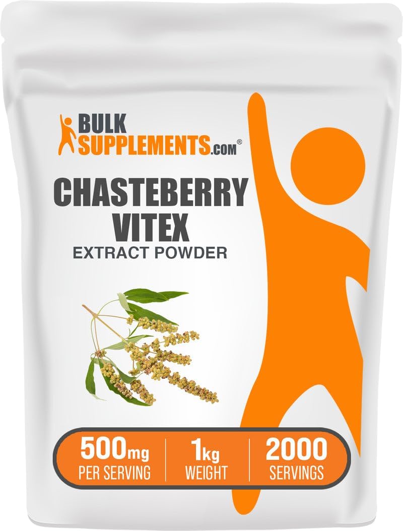 BulkSupplements.com Chasteberry Extract Powder - Chasteberry Sourced from Vitex Berry, Herbal Supplement - Vegan & Gluten Free, 500mg per Serving, 250g (8.8 oz) (Pack of 1)