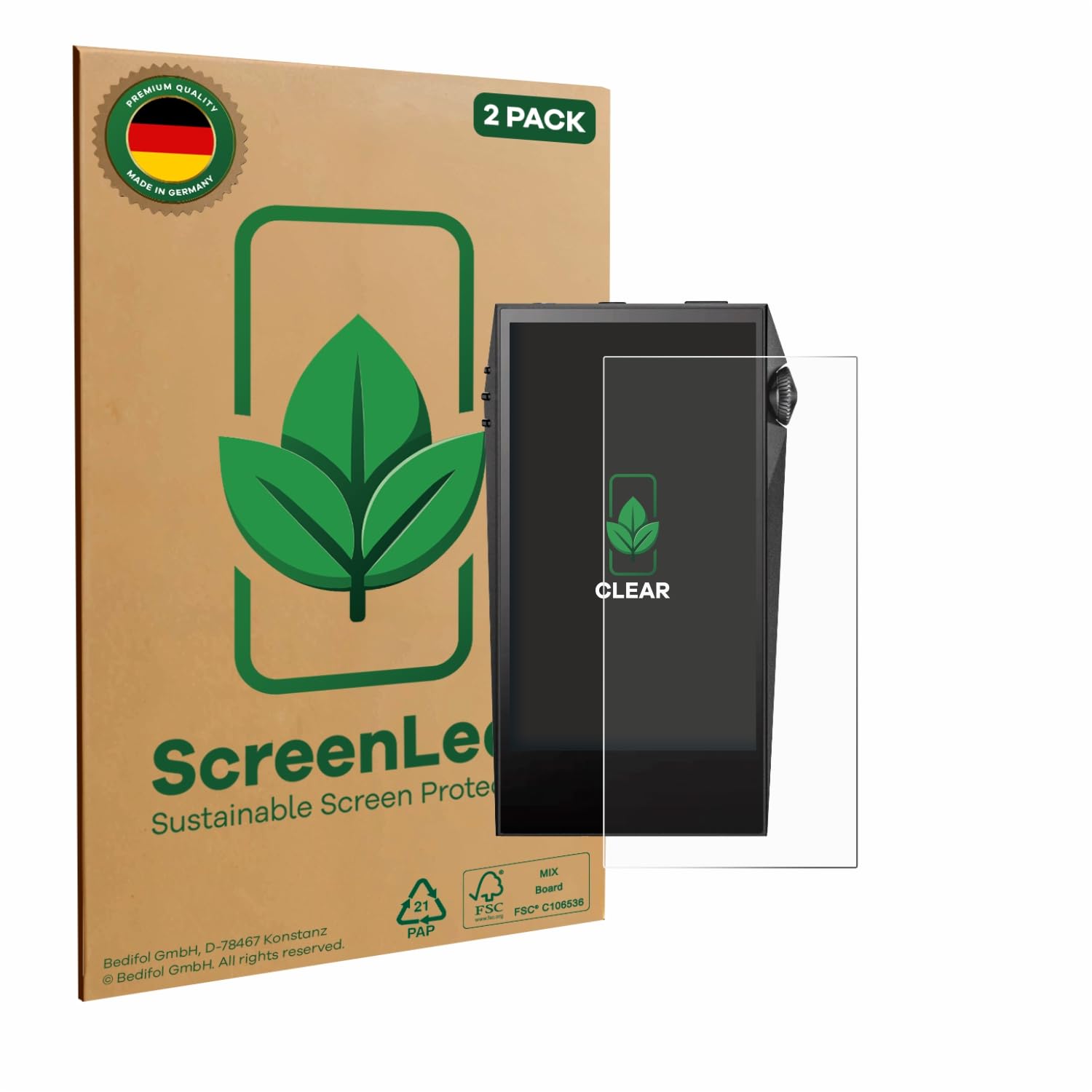 ScreenLeaf (2 Pack Screen Protector Compatible with Astell&Kern SP3000M [Sustainable Screen Protection, Clear, Anti-Scratch]