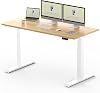 FlexiSpot Standing Desk, Electric Height Adjustable Desk, Computer Desk, E7 Set Legs White  180 cm Tabletop Maple