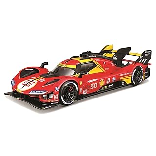 Bburago - Ferrari 499P 24H Le Mans Champion 2024#50, Voiture Diecast 1:24, Réplique Détaillée avec Portes Ouvrables, Licence Ferrari, Âge Recommandé 14+ Ans