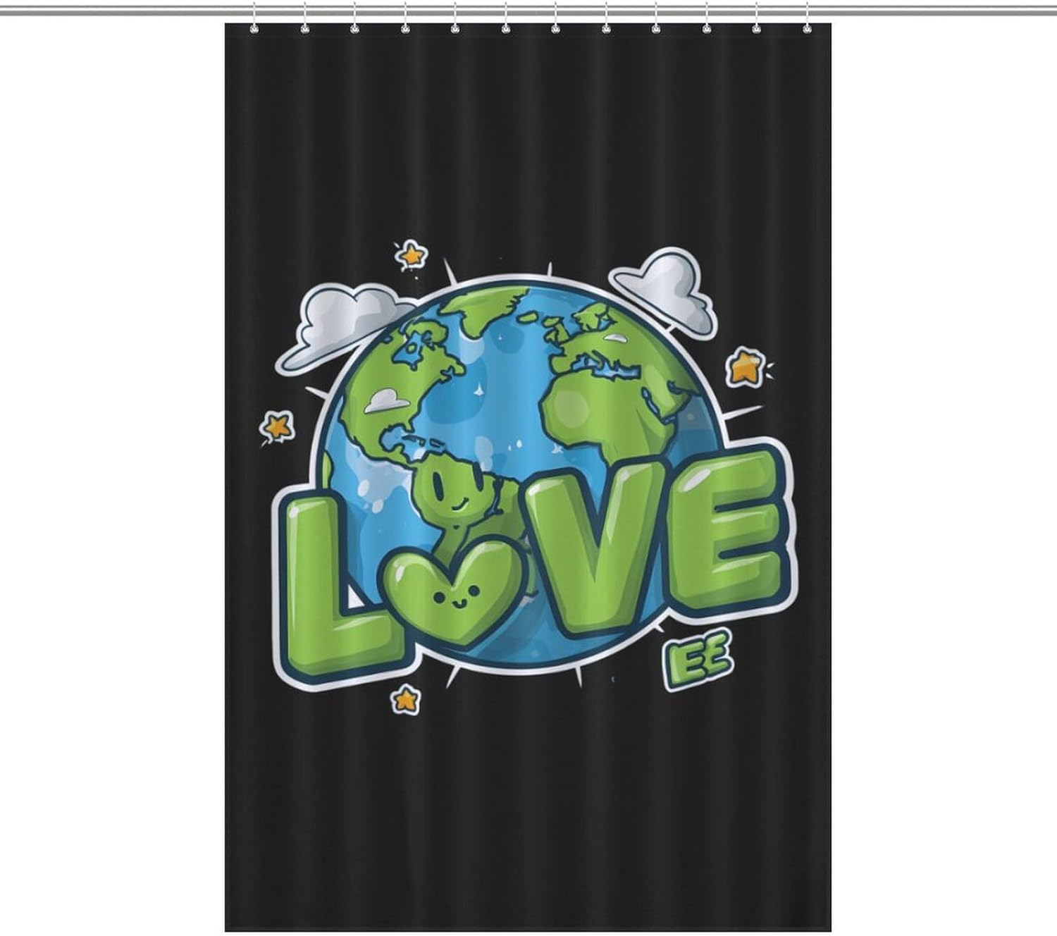 Love Earth Shower Curtain 46.85x70.87Inch（119x180cm） Polyester Bath Curtain Shower Curtains Printed Decorative