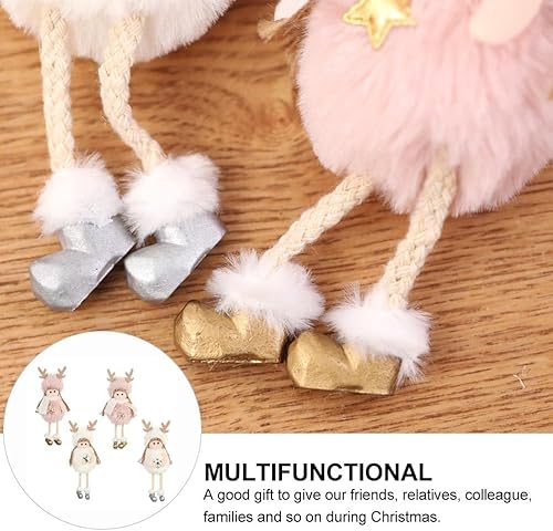 Miniatura 6 de NUOBESTY Adornos de Navidad, adorno de ángel, colgante de muñeca de Navidad, adornos rosas para árbol de Navidad, decoración de Navidad, 4 piezas